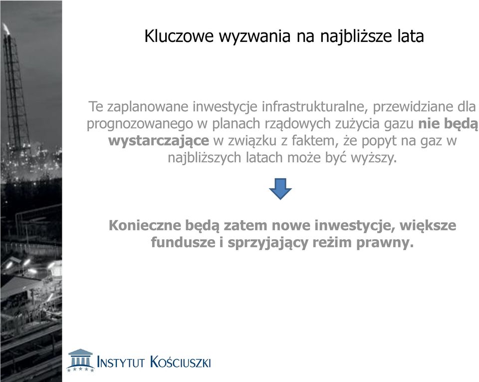 wystarczające w związku z faktem, że popyt na gaz w najbliższych latach może być