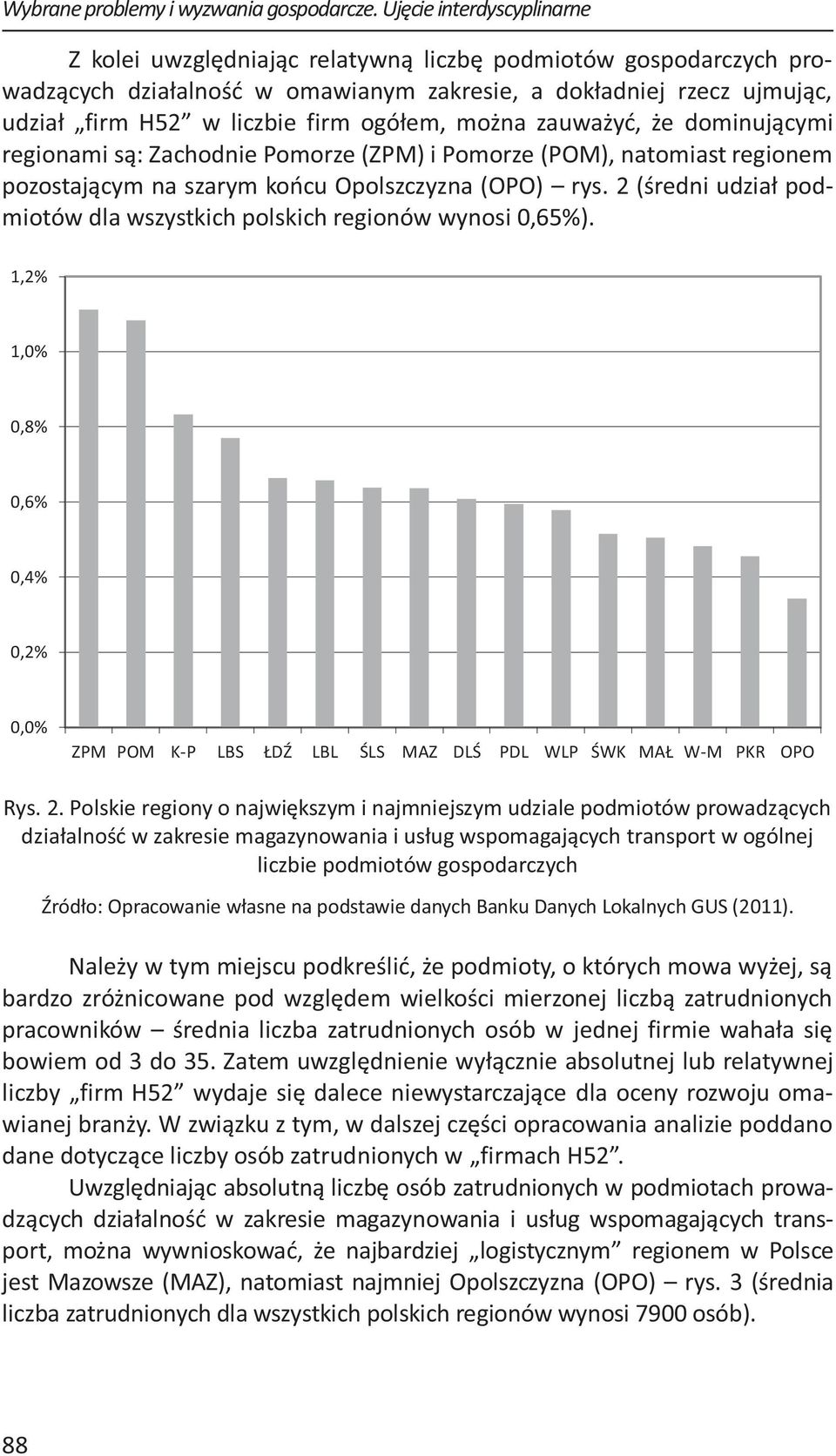 ogółem, można zauważyć, że dominującymi regionami są: Zachodnie Pomorze (ZPM) i Pomorze (POM), natomiast regionem pozostającym na szarym końcu Opolszczyzna (OPO) rys.