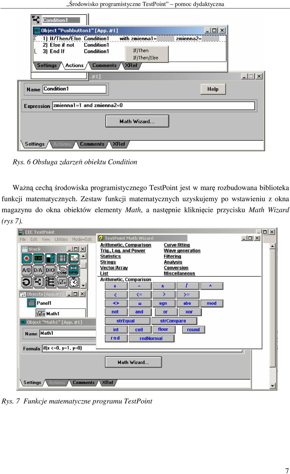 Zestaw funkcji matematycznych uzyskujemy po wstawieniu z okna magazynu do okna