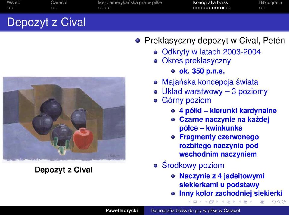 kierunki kardynalne Czarne naczynie na każdej półce kwinkunks Fragmenty czerwonego rozbitego naczynia pod