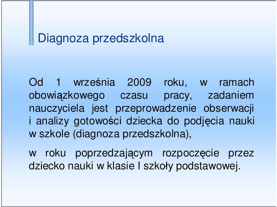 analizy gotowo ci dziecka do podj cia nauki w szkole (diagnoza