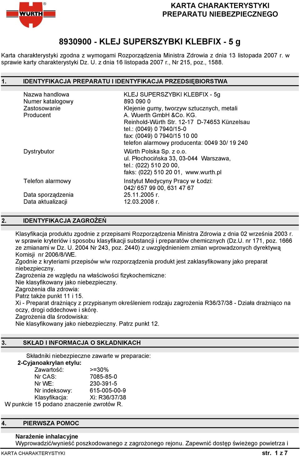 listopada 2007 r., Nr 215, poz., 15