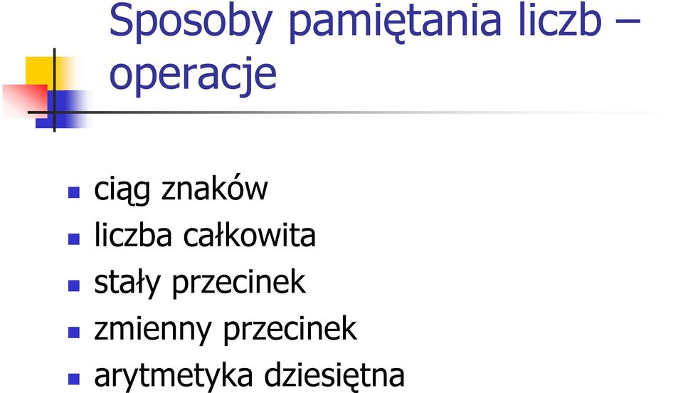 całkowita stały przecinek