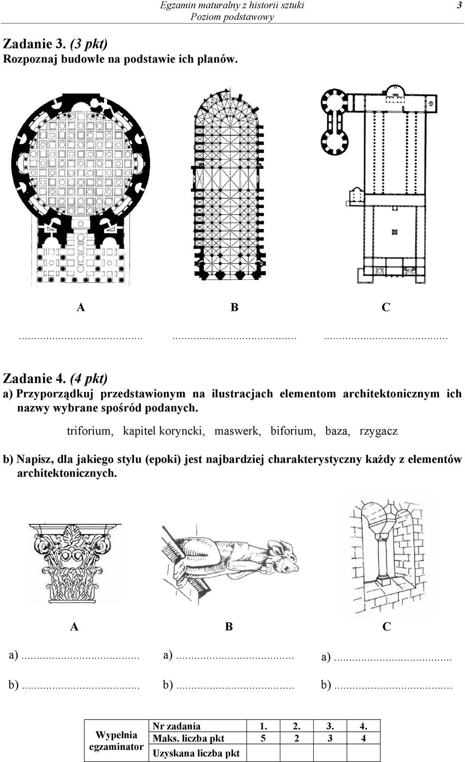 triforium, kapitel koryncki, maswerk, biforium, baza, rzygacz b) Napisz, dla jakiego stylu (epoki) jest najbardziej charakterystyczny