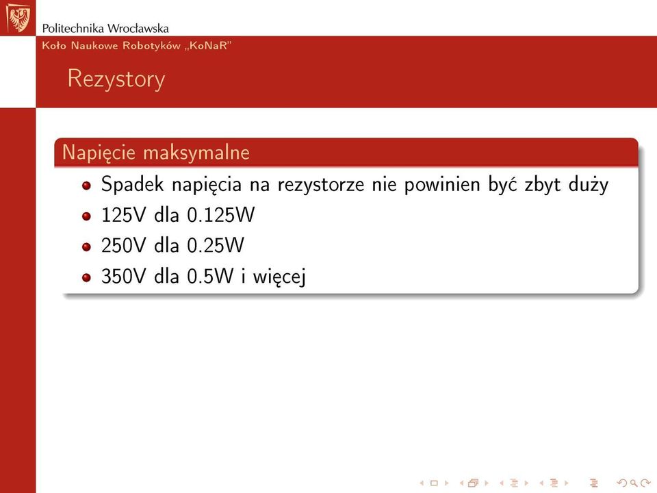 powinien by zbyt du»y 125V dla 0.