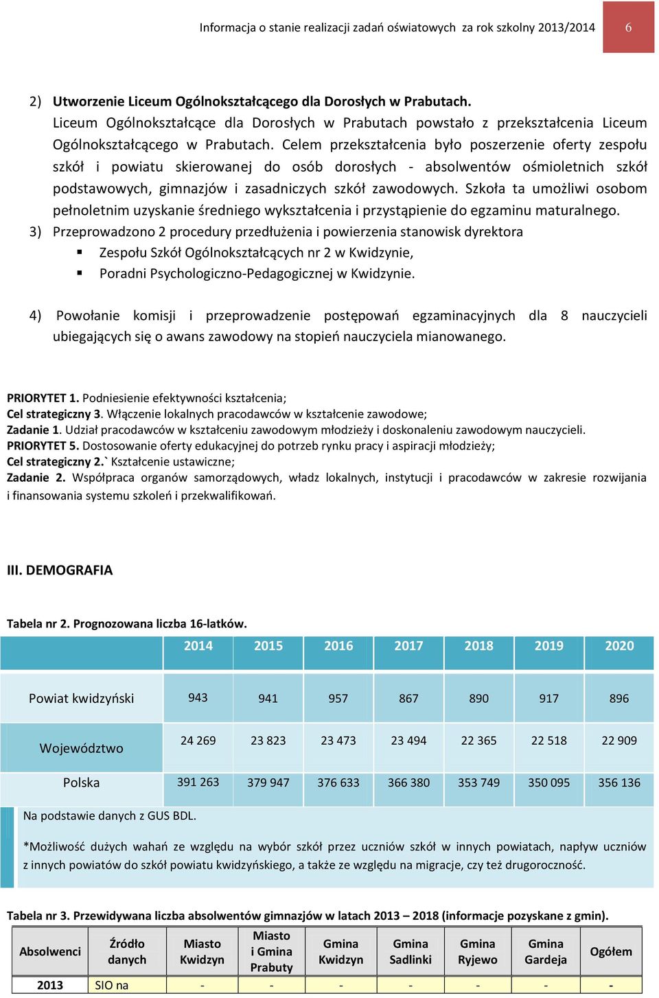 Celem przekształcenia było poszerzenie oferty zespołu szkół i powiatu skierowanej do osób dorosłych - absolwentów ośmioletnich szkół podstawowych, gimnazjów i zasadniczych szkół zawodowych.