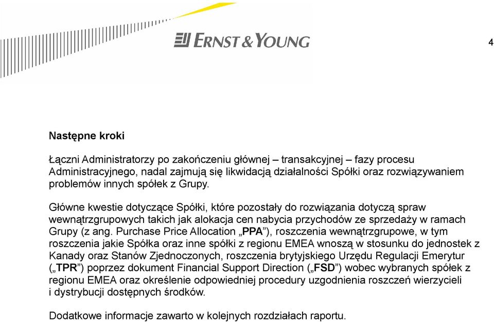 Purchase Price Allocation PPA ), roszczenia wewnątrzgrupowe, w tym roszczenia jakie Spółka oraz inne spółki z regionu EMEA wnoszą w stosunku do jednostek z Kanady oraz Stanów Zjednoczonych,