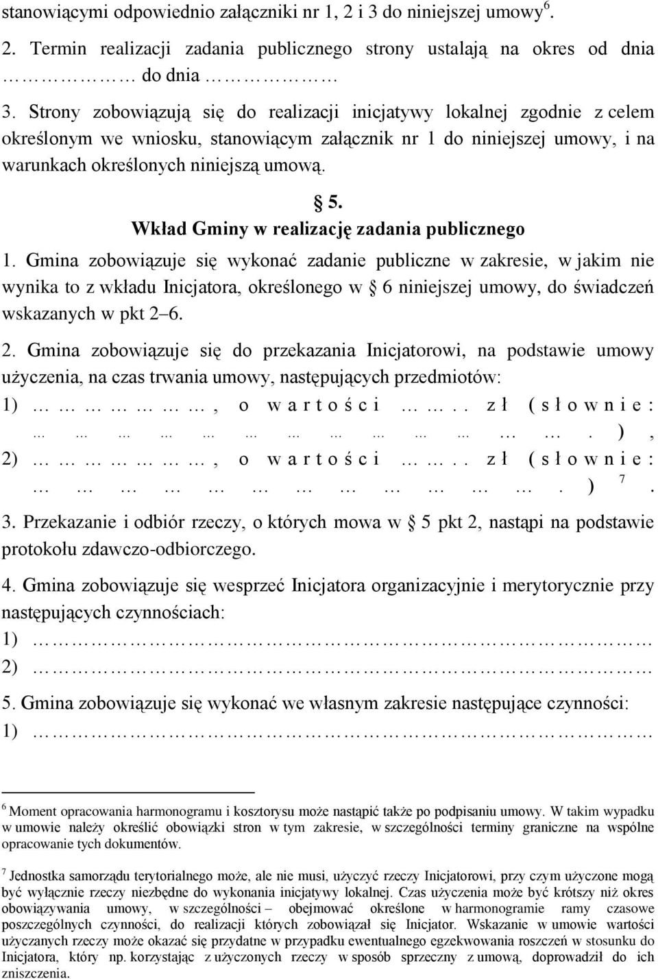 Wkład Gminy w realizację zadania publicznego 1.