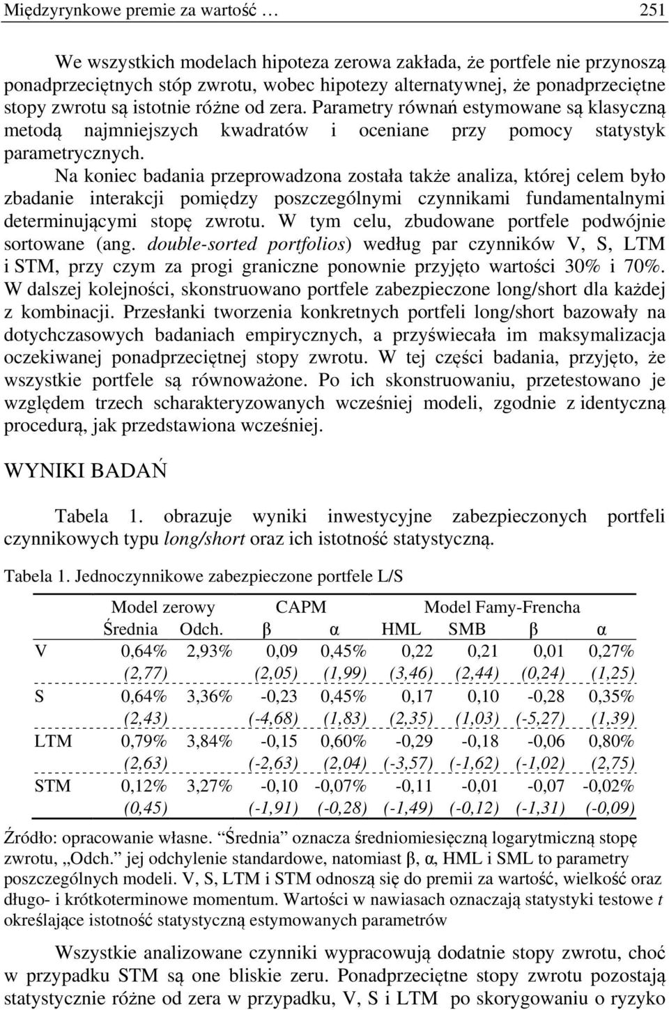 Na koniec badania przeprowadzona została także analiza, której celem było zbadanie interakcji pomiędzy poszczególnymi czynnikami fundamentalnymi determinującymi stopę zwrotu.