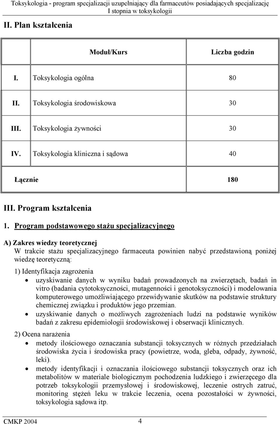 Program podstawowego stażu specjalizacyjnego A) Zakres wiedzy teoretycznej W trakcie stażu specjalizacyjnego farmaceuta powinien nabyć przedstawioną poniżej wiedzę teoretyczną: 1) Identyfikacja