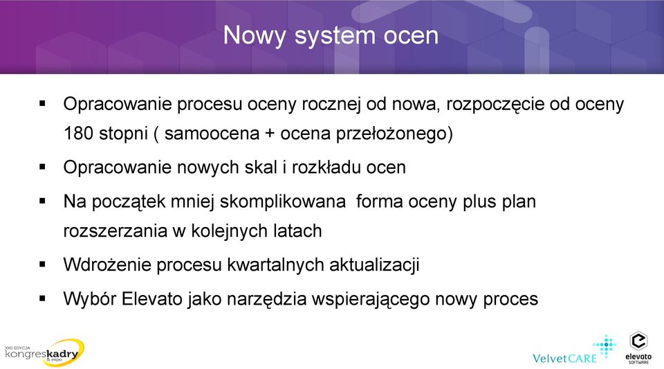 początek mniej skomplikowana forma oceny plus plan rozszerzania w kolejnych latach