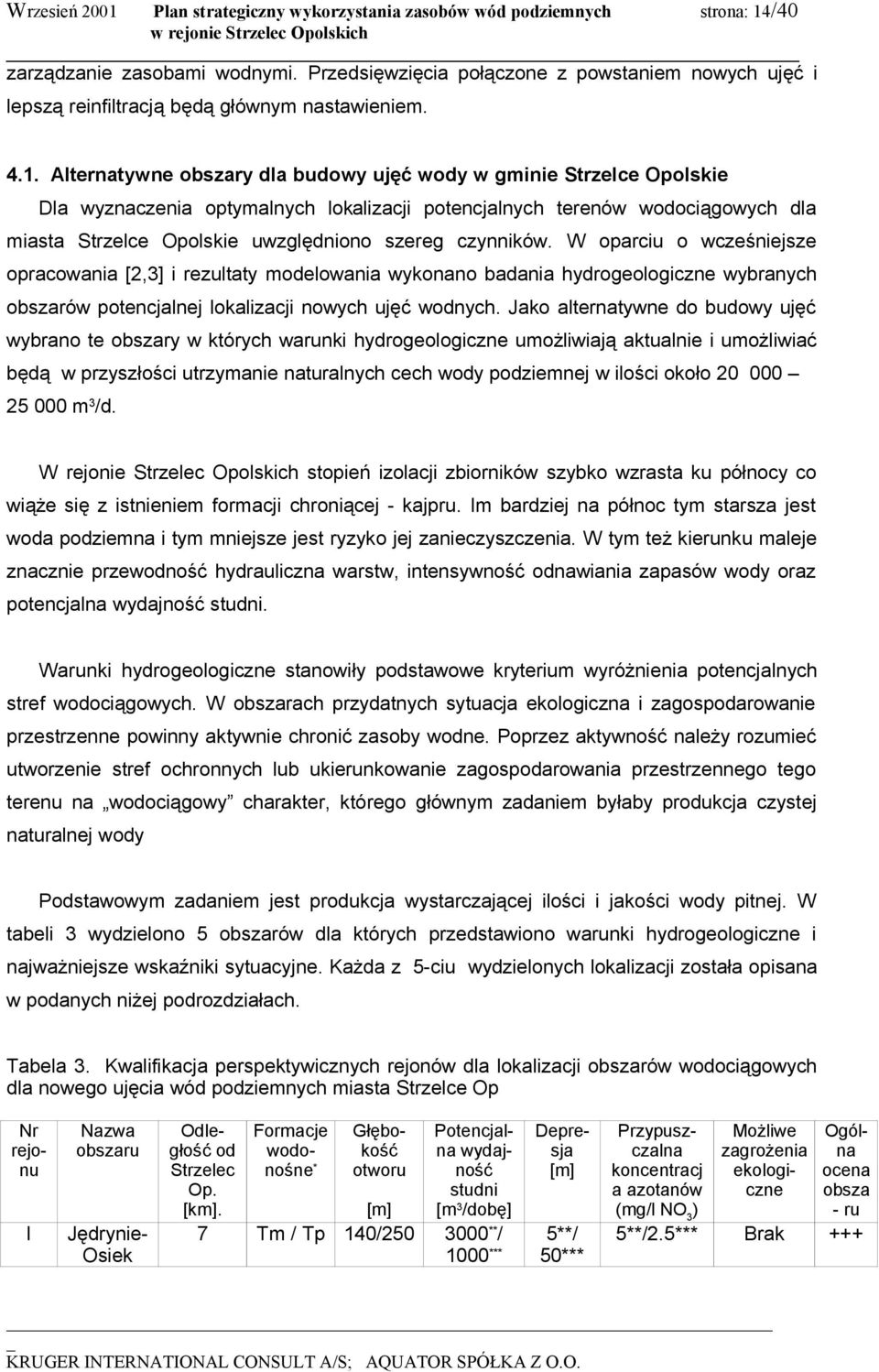 Alternatywne obszary dla budowy ujęć wody w gminie Strzelce Opolskie Dla wyznaczenia optymalnych lokalizacji potencjalnych terenów wodociągowych dla miasta Strzelce Opolskie uwzględniono szereg