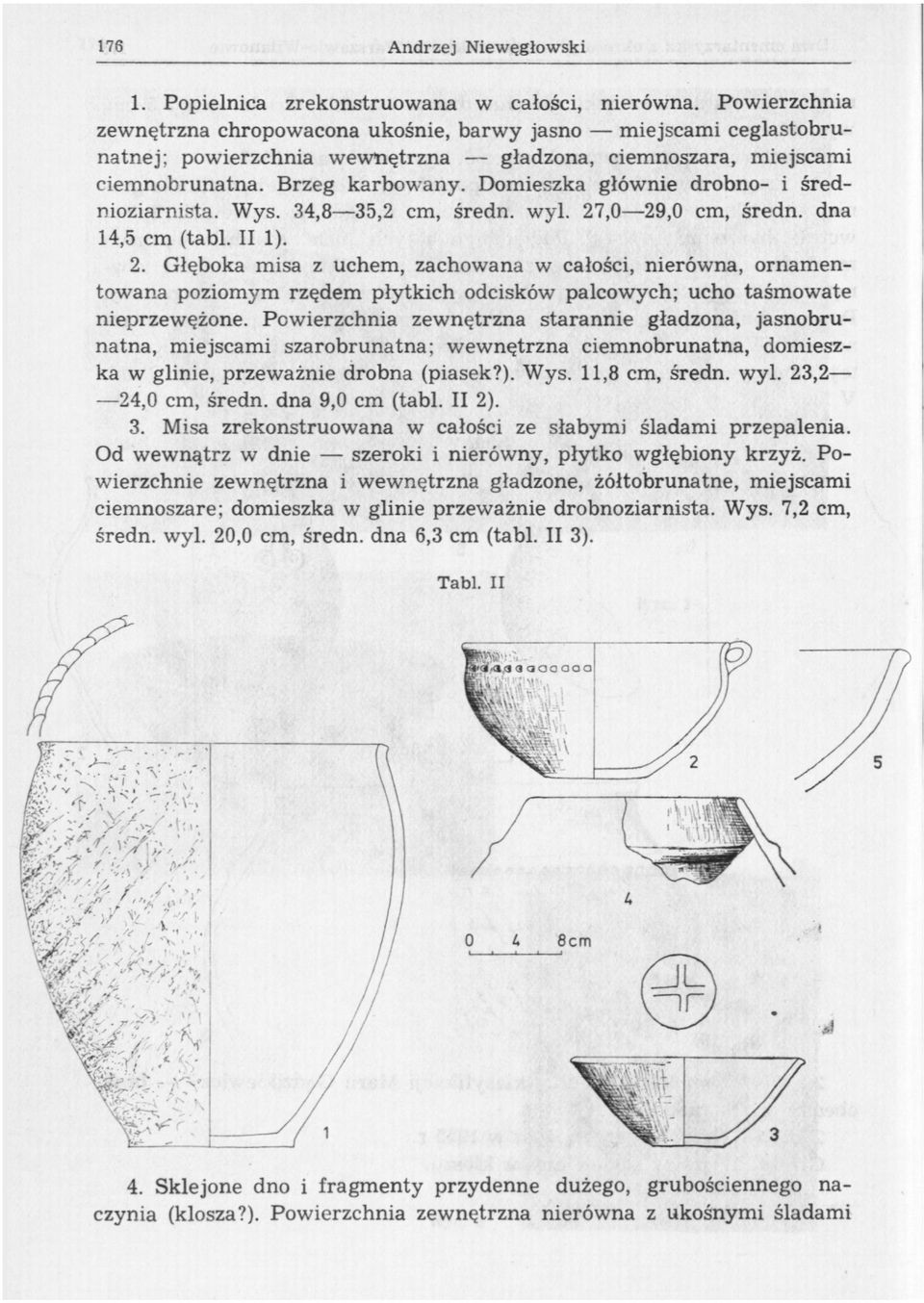 Domieszka głównie drobno- i średnioziarnista. Wys. 34,8 35,2 cm, średn. wyl. 27