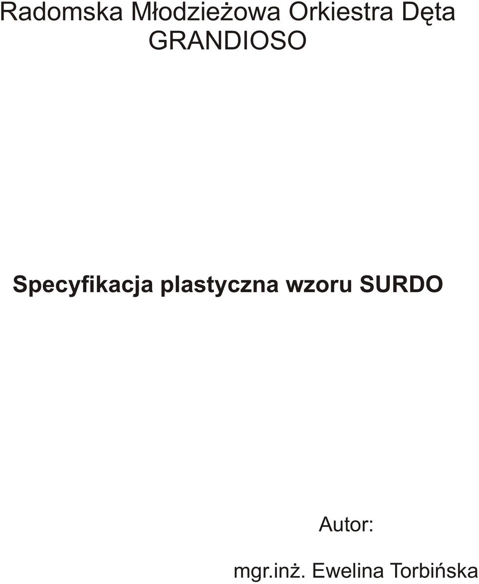 Specyfikacja plastyczna