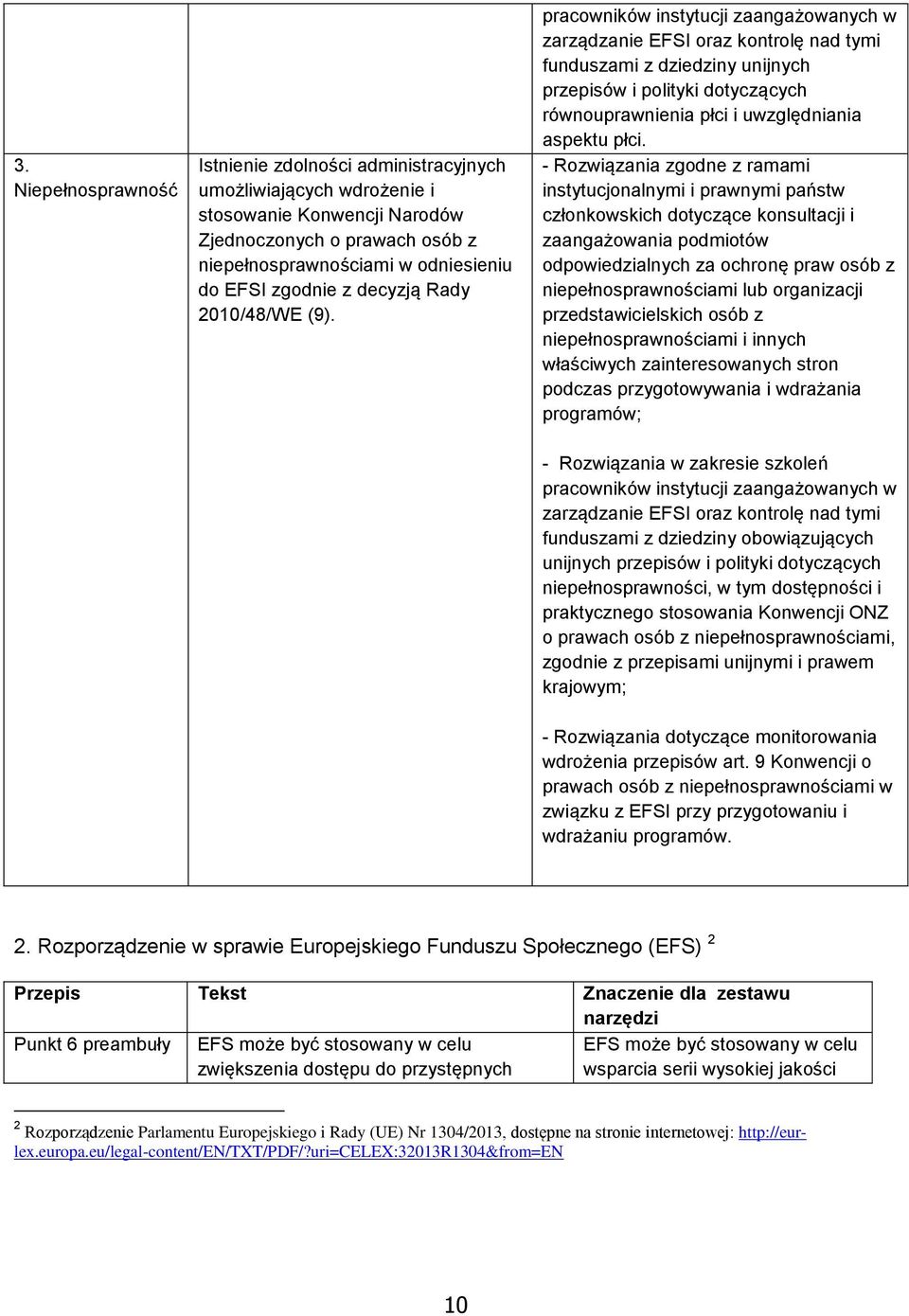 pracowników instytucji zaangażowanych w zarządzanie EFSI oraz kontrolę nad tymi funduszami z dziedziny unijnych przepisów i polityki dotyczących równouprawnienia płci i uwzględniania aspektu płci.