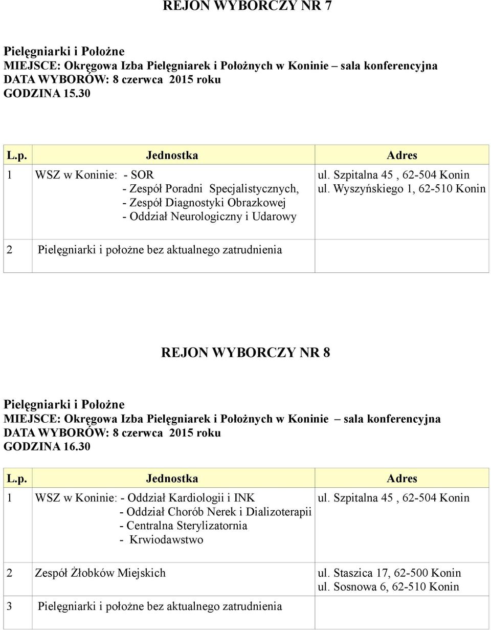 Szpitalna 45, 62-504 Konin ul.