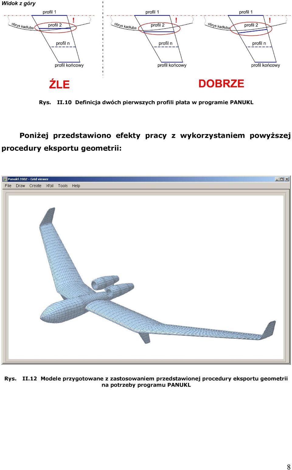 procedury eksportu geometrii: II.