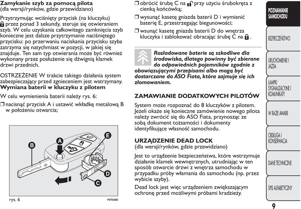 znajduje. Ten sam typ otwierania może być również wykonany przez posłużenie się dźwignią klamek drzwi przednich.