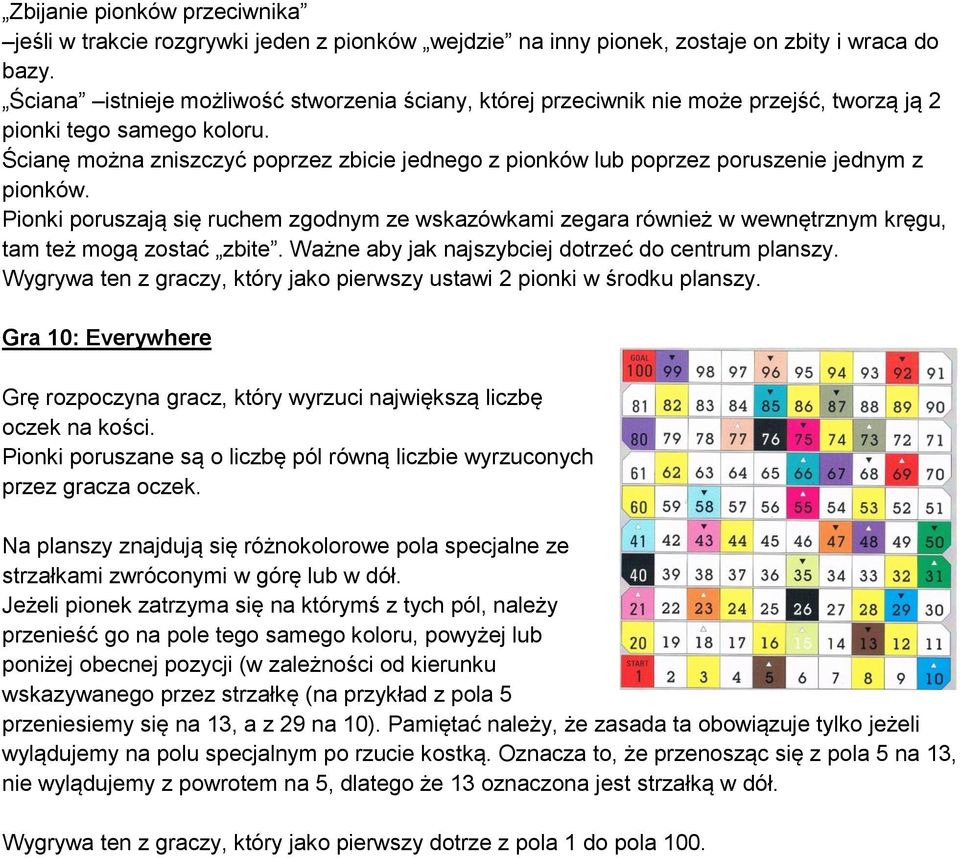 Ścianę można zniszczyć poprzez zbicie jednego z pionków lub poprzez poruszenie jednym z pionków.