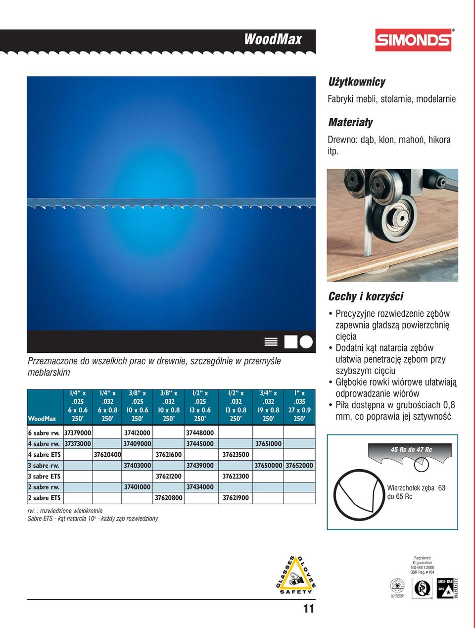 6 13 x 0.8 19 x 0.8 27 x 0.9 WoodMax 250 250 250 250 250 250 250 250 6 sabre rw. 37379000 37412000 37448000 4 sabre rw.