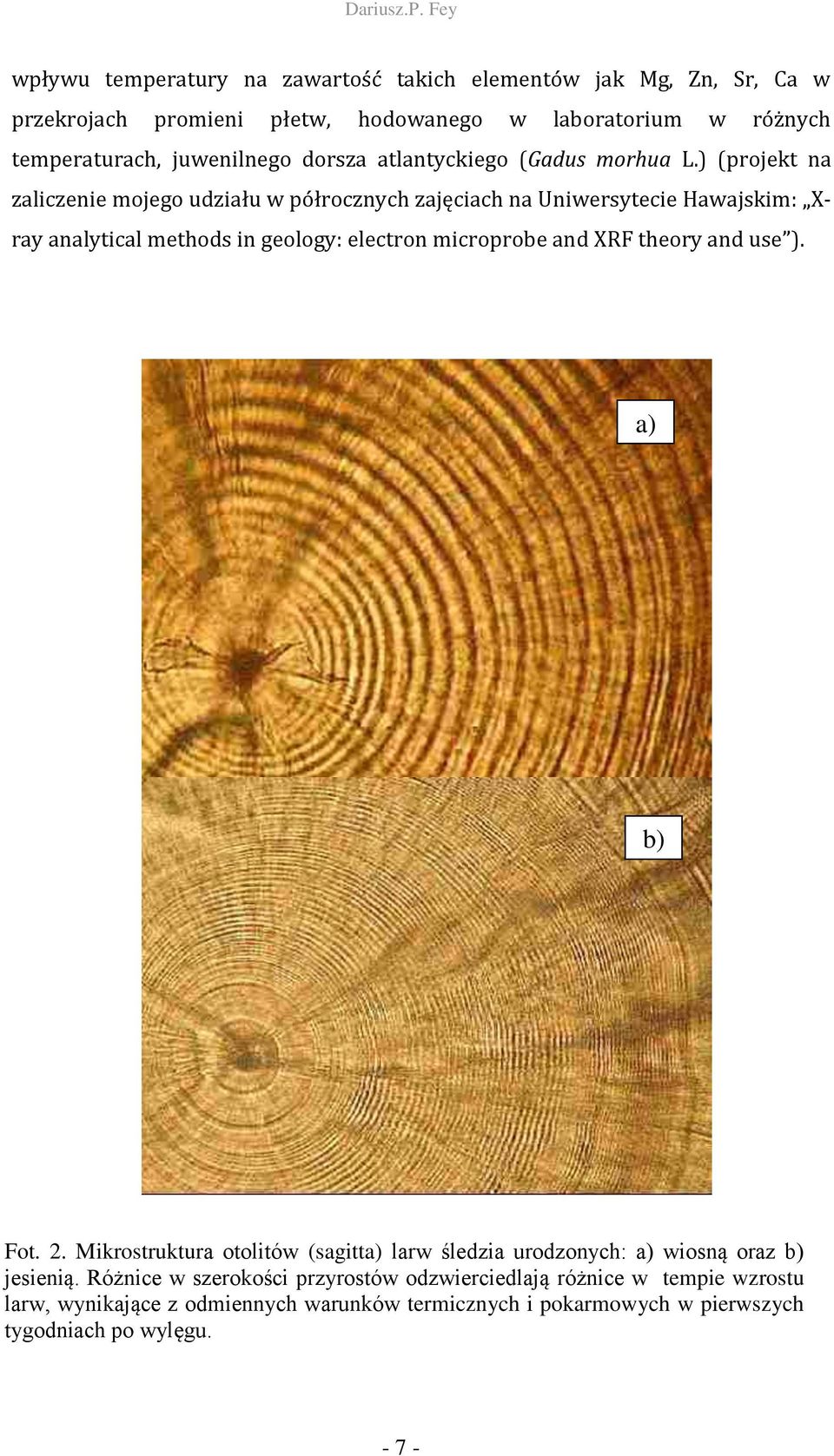 ) (projekt na zaliczenie mojego udziału w półrocznych zajęciach na Uniwersytecie Hawajskim: Xray analytical methods in geology: electron microprobe and XRF theory