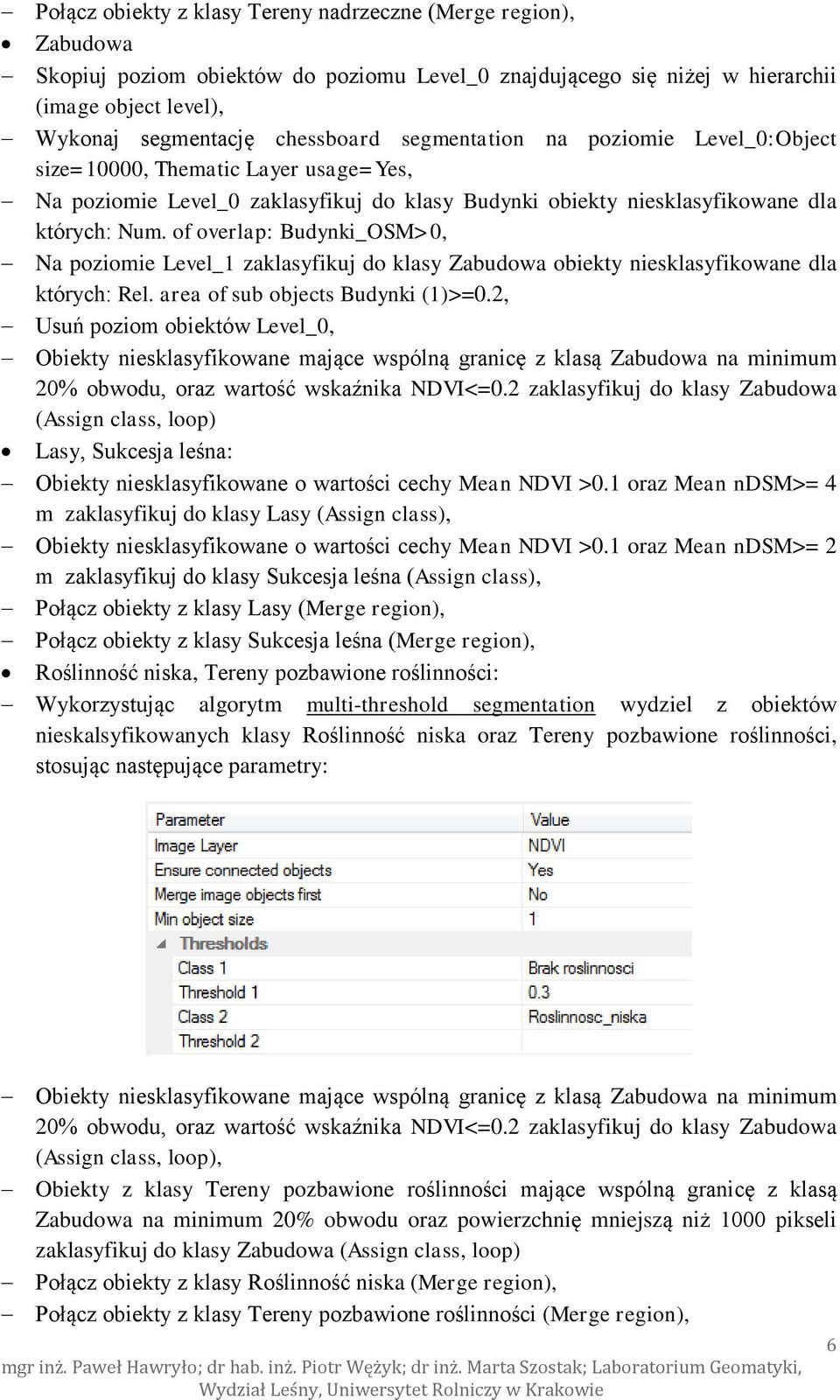 of overlap: Budynki_OSM>0, Na poziomie Level_1 zaklasyfikuj do klasy Zabudowa obiekty niesklasyfikowane dla których: Rel. area of sub objects Budynki (1)>=0.