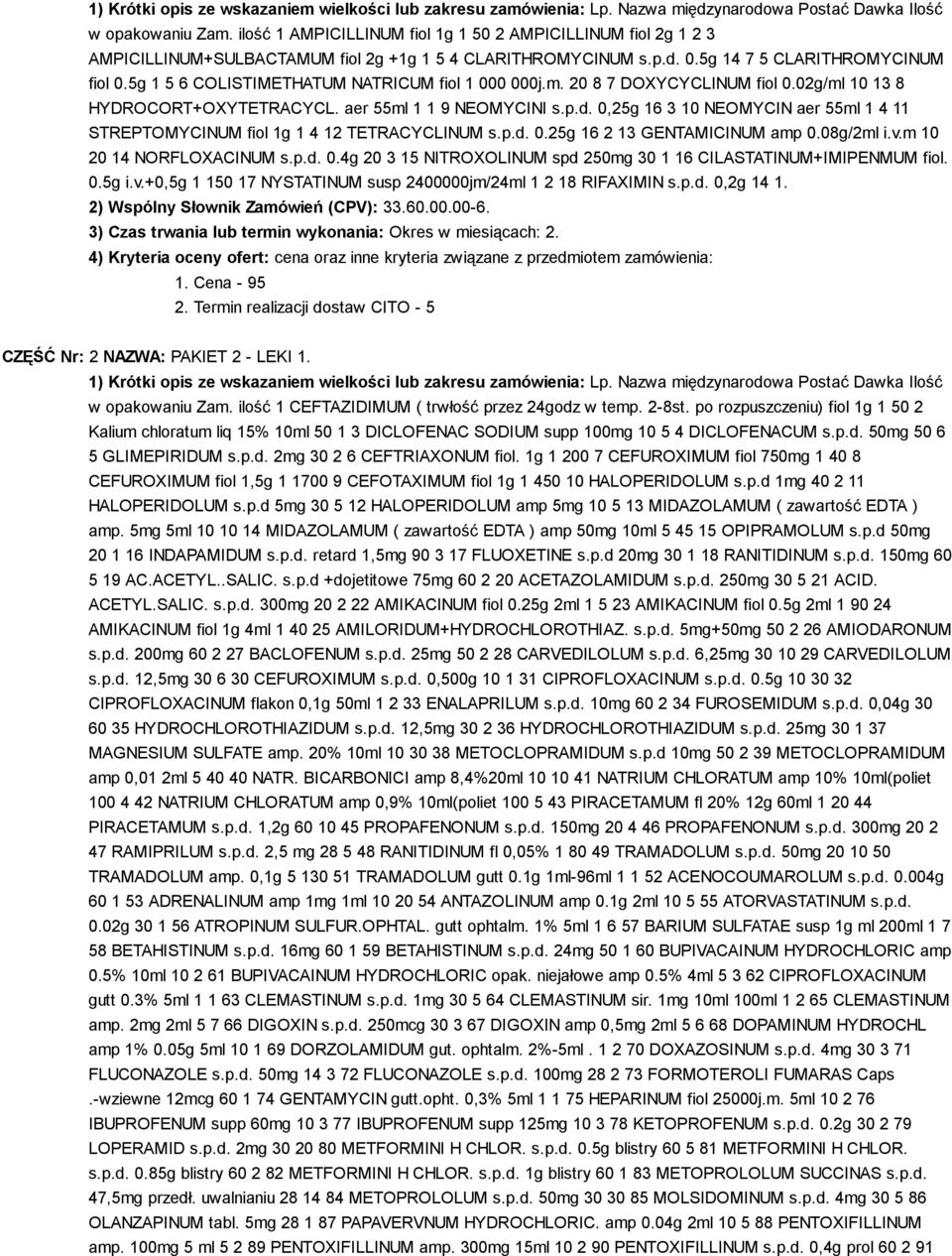 0,25g 16 3 10 NEOMYCIN aer 55ml 1 4 11 STREPTOMYCINUM fiol 1g 1 4 12 TETRACYCLINUM s.p.d. 0.25g 16 2 13 GENTAMICINUM amp 0.08g/2ml i.v.m 10 20 14 NORFLOXACINUM s.p.d. 0.4g 20 3 15 NITROXOLINUM spd 250mg 30 1 16 CILASTATINUM+IMIPENMUM fiol.