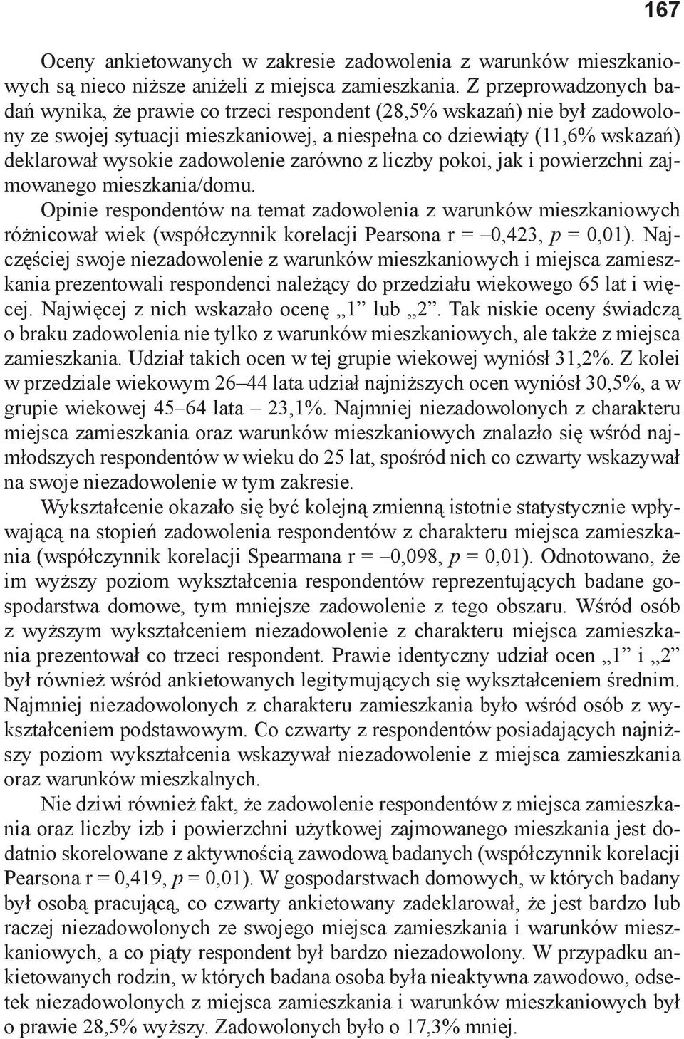 zadowolenie zarówno z liczby pokoi, jak i powierzchni zajmowanego mieszkania/domu.