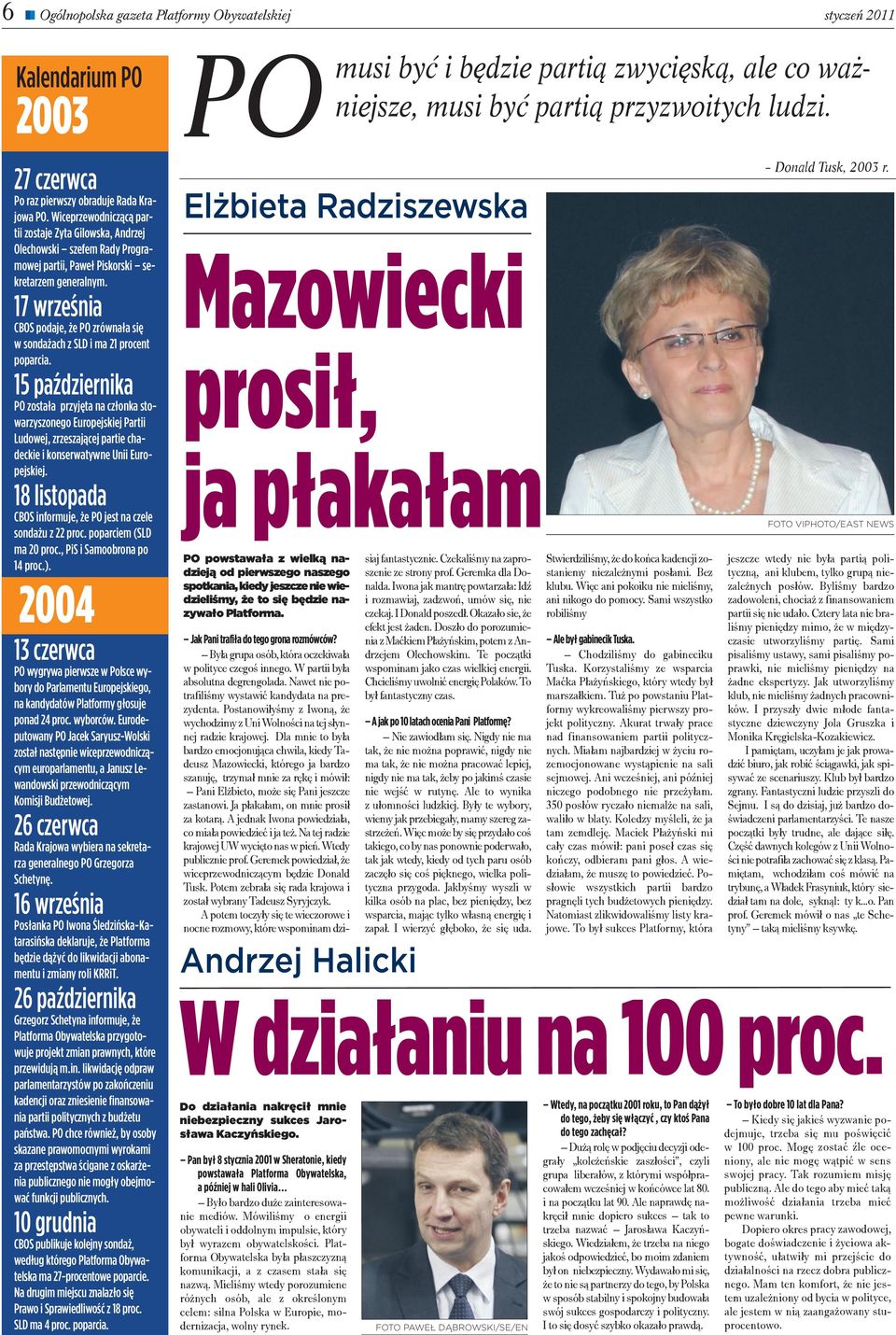 17 września CBOS podaje, że PO zrównała się w sondażach z SLD i ma 21 procent poparcia.