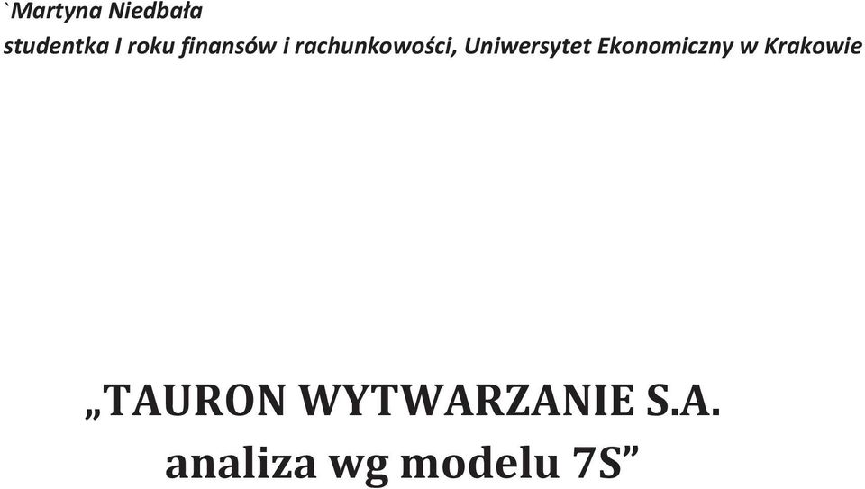 Uniwersytet Ekonomiczny w Krakowie