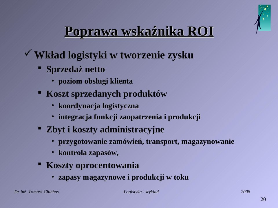 zaopatrzenia i produkcji Zbyt i koszty administracyjne przygotowanie zamówień,