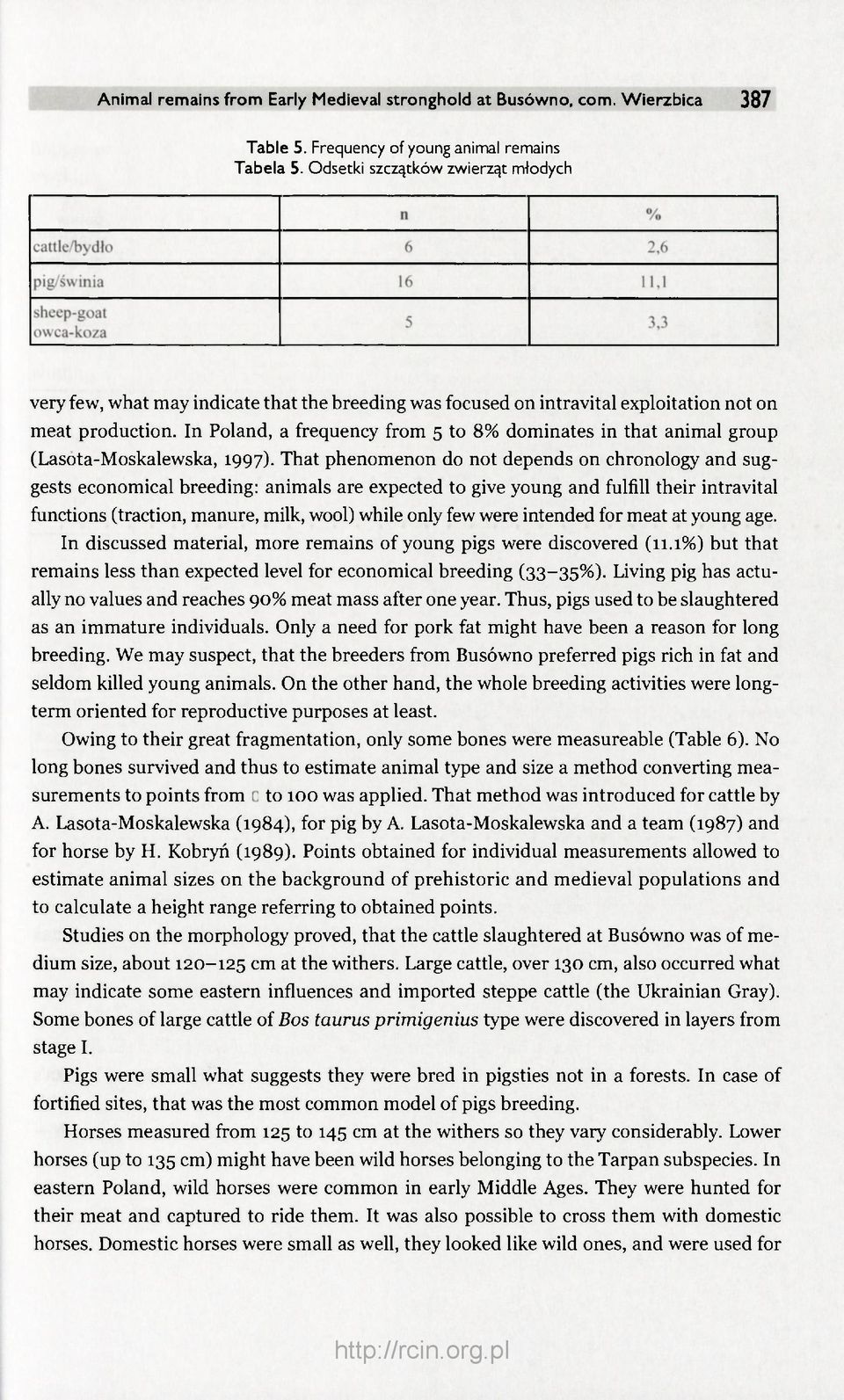 In Poland, a frequency from 5 to 8% dominates in that animal group (Lasota-Moskalewska, 1997).