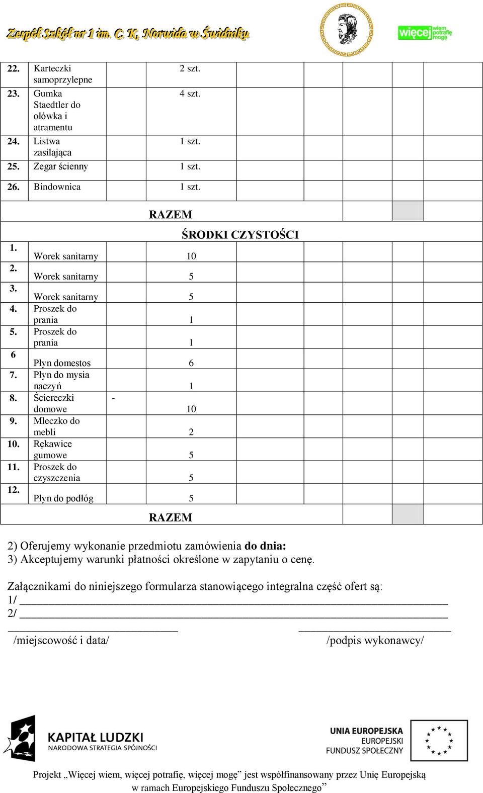 Mleczko do mebli 2 10. Rękawice gumowe 5 11. Proszek do czyszczenia 5 12.