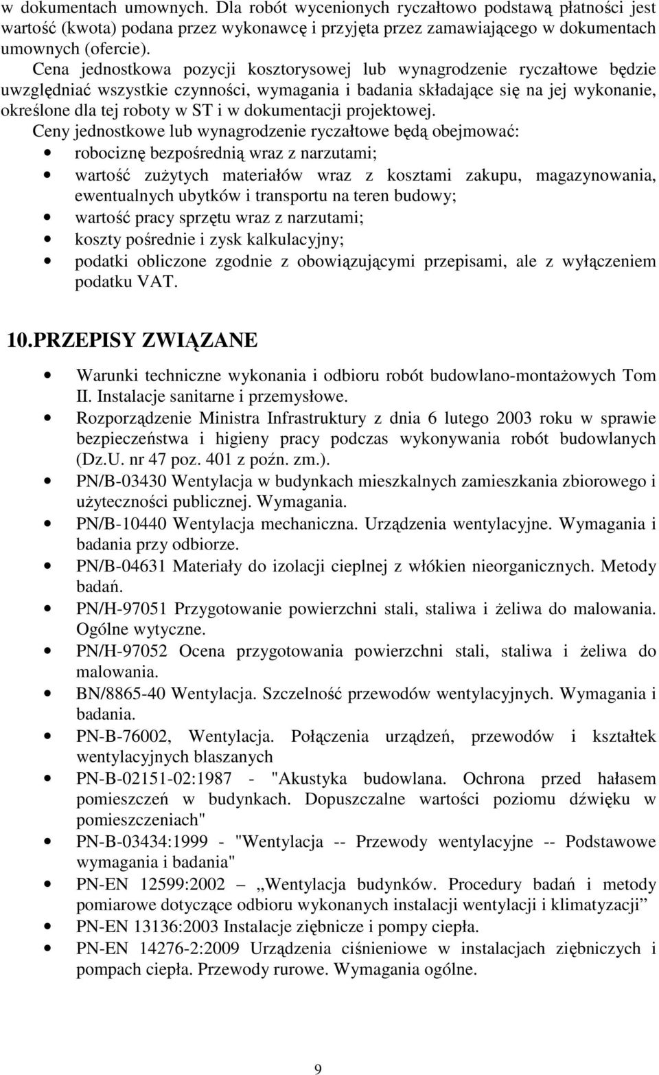 dokumentacji projektowej.