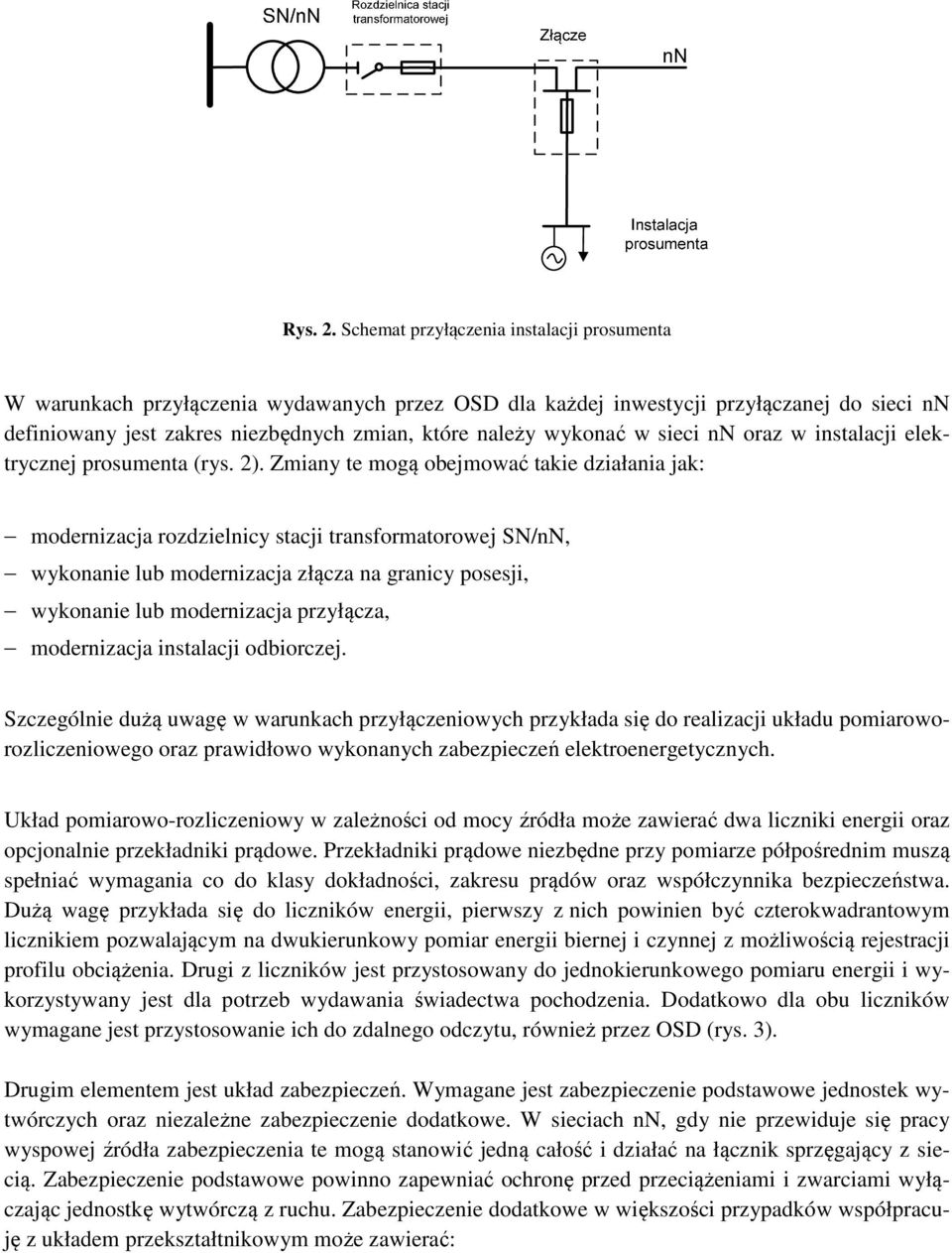 w sieci nn oraz w instalacji elektrycznej prosumenta (rys. 2).