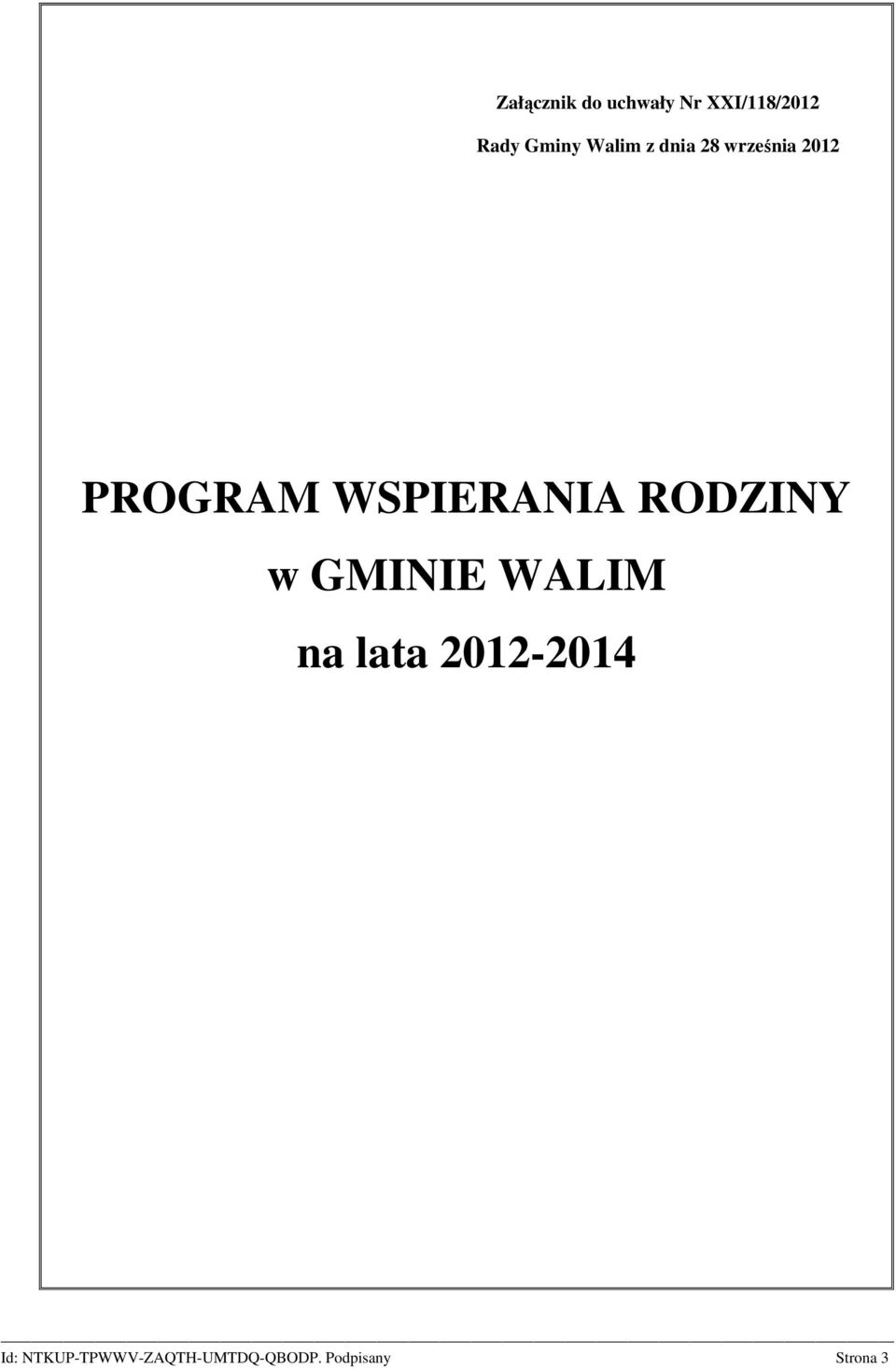 2012 PROGRAM WSPIERANIA RODZINY w