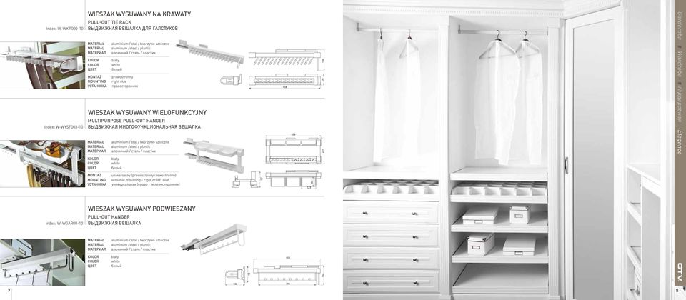 Выдвижная многофункциональная вешалка uniwersalny (prawostronny i lewostronny) versatile mounting - right or left side