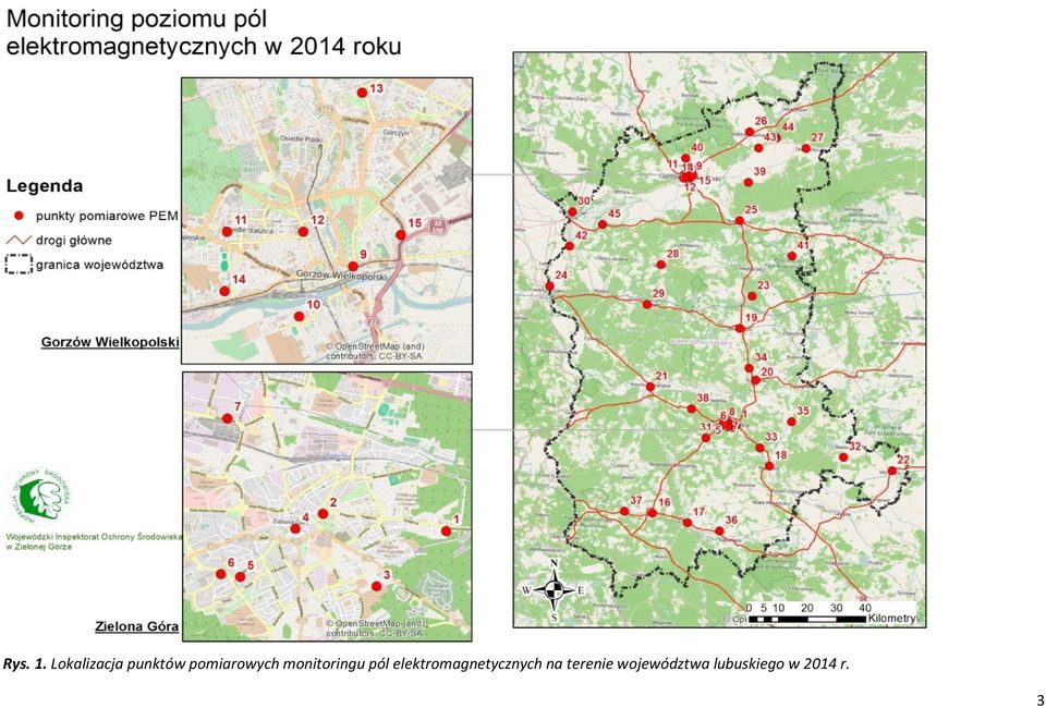 pomiarowych monitoringu pól