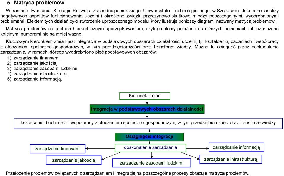 Matryca problemów nie jest ich hierarchicznym uporządkowaniem, czyli problemy położone na niższych poziomach lub oznaczone kolejnymi numerami nie są mniej ważne.