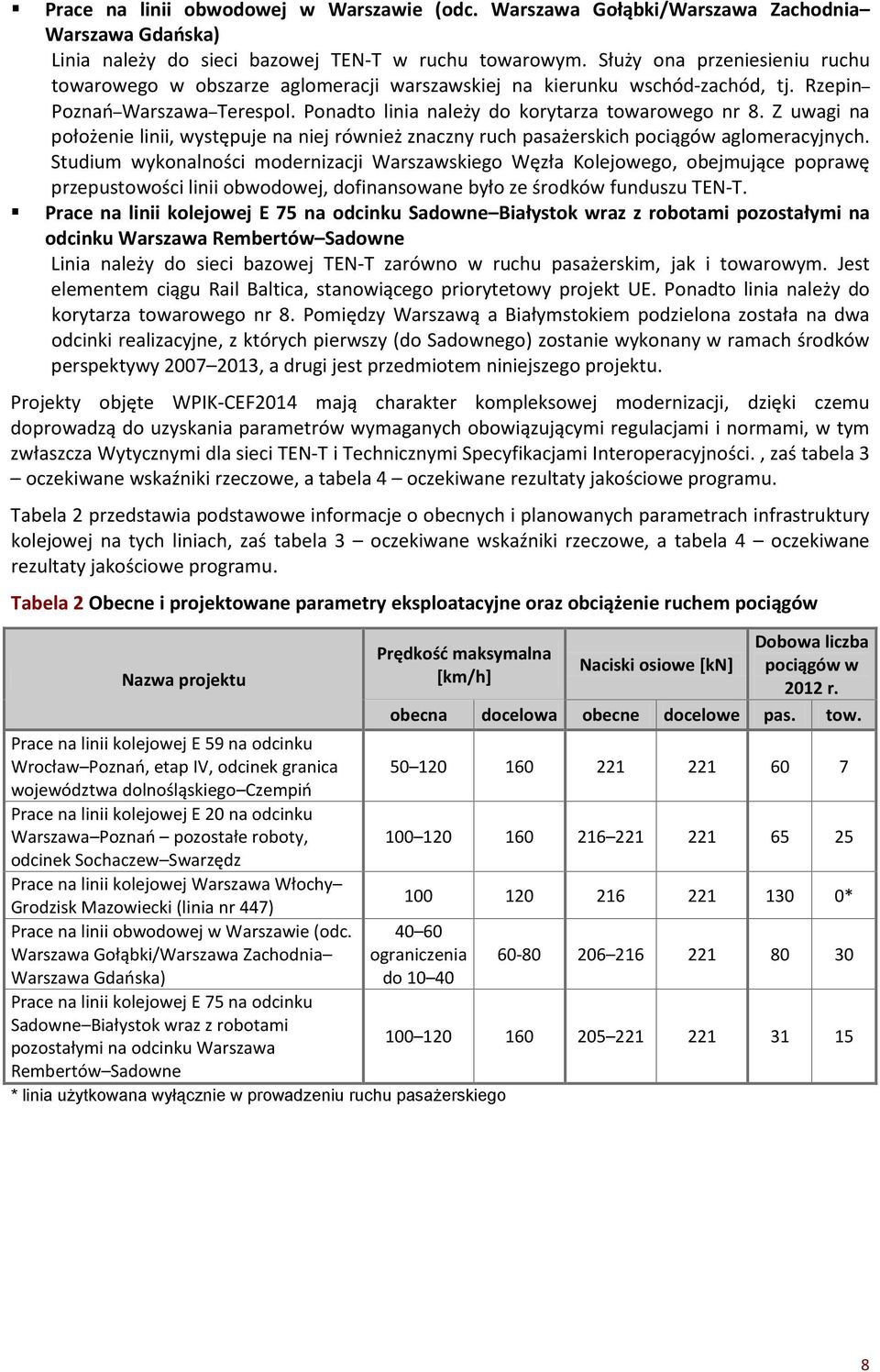 Z uwagi na położenie linii, występuje na niej również znaczny ruch pasażerskich pociągów aglomeracyjnych.