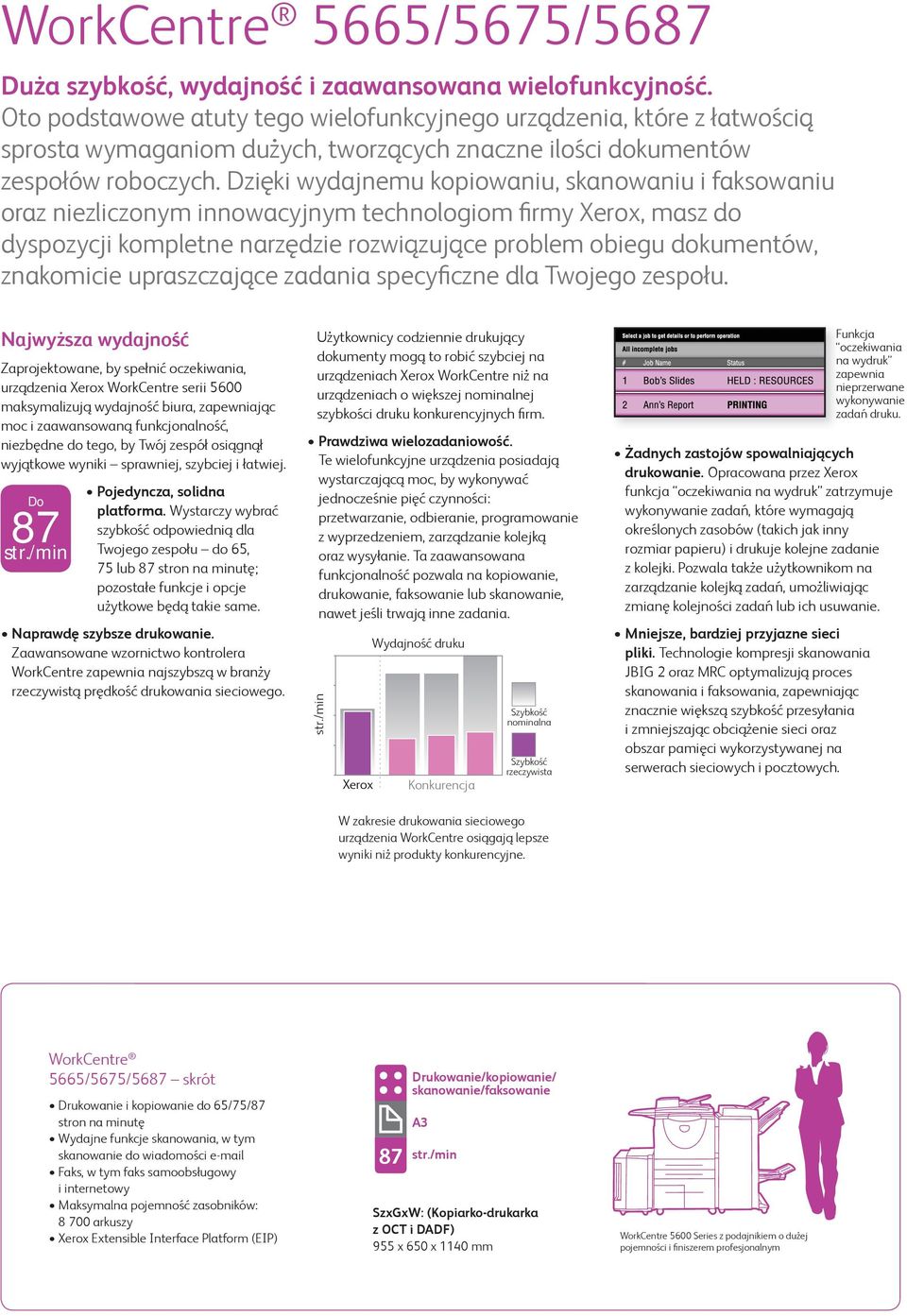 Dzięki wydajnemu kopiowaniu, skanowaniu i faksowaniu oraz niezliczonym innowacyjnym technologiom fi rmy Xerox, masz do dyspozycji kompletne narzędzie rozwiązujące problem obiegu dokumentów,