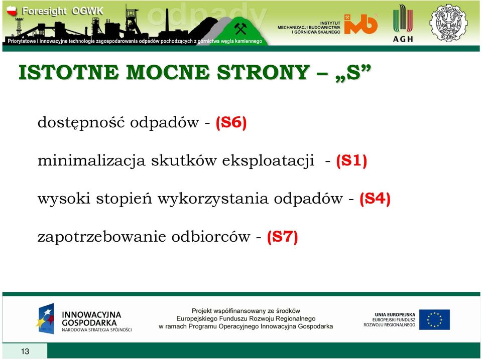 - (S1) wysoki stopień wykorzystania