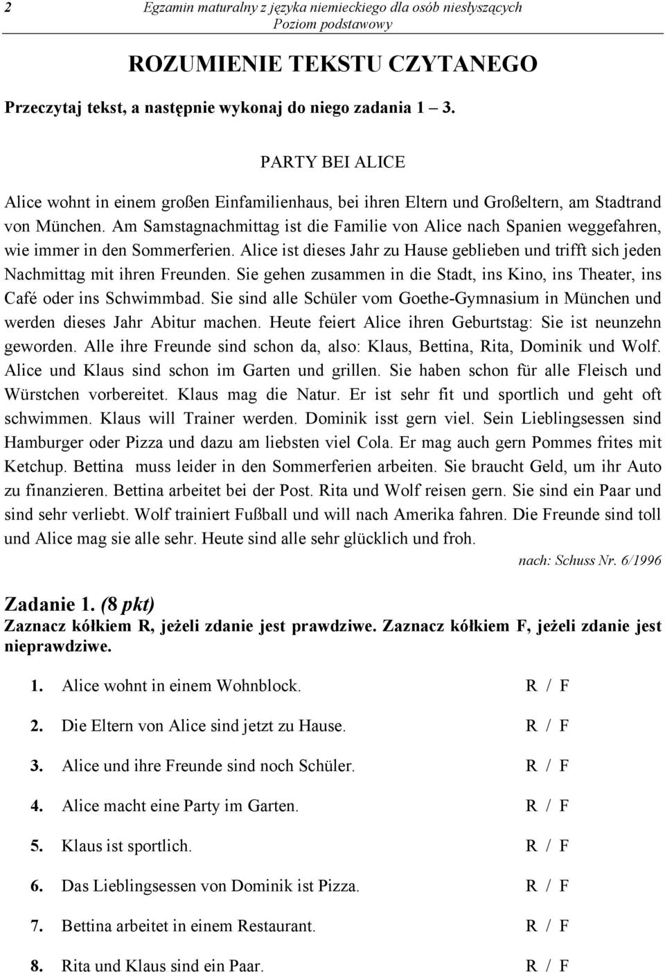 Am Samstagnachmittag ist die Familie von Alice nach Spanien weggefahren, wie immer in den Sommerferien. Alice ist dieses Jahr zu Hause geblieben und trifft sich jeden Nachmittag mit ihren Freunden.