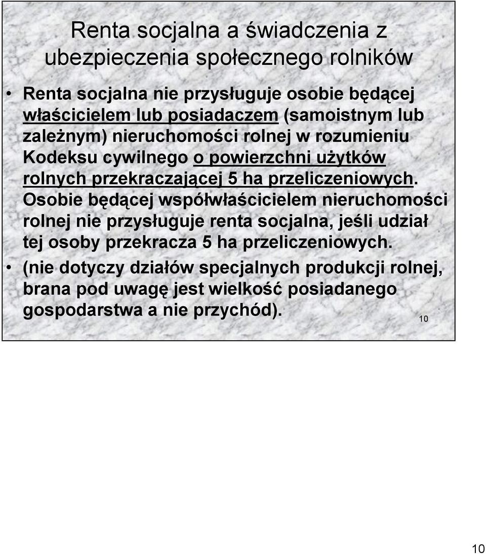 ha przeliczeniowych.