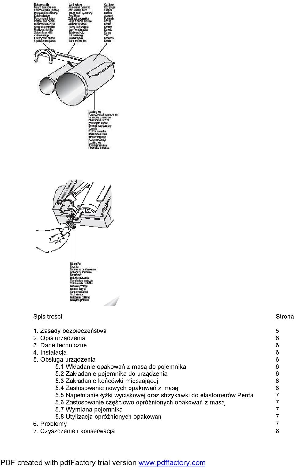 4 Zastosowanie nowych opakowań z masą 6 5.5 Napełnianie łyżki wyciskowej oraz strzykawki do elastomerów Penta 7 5.