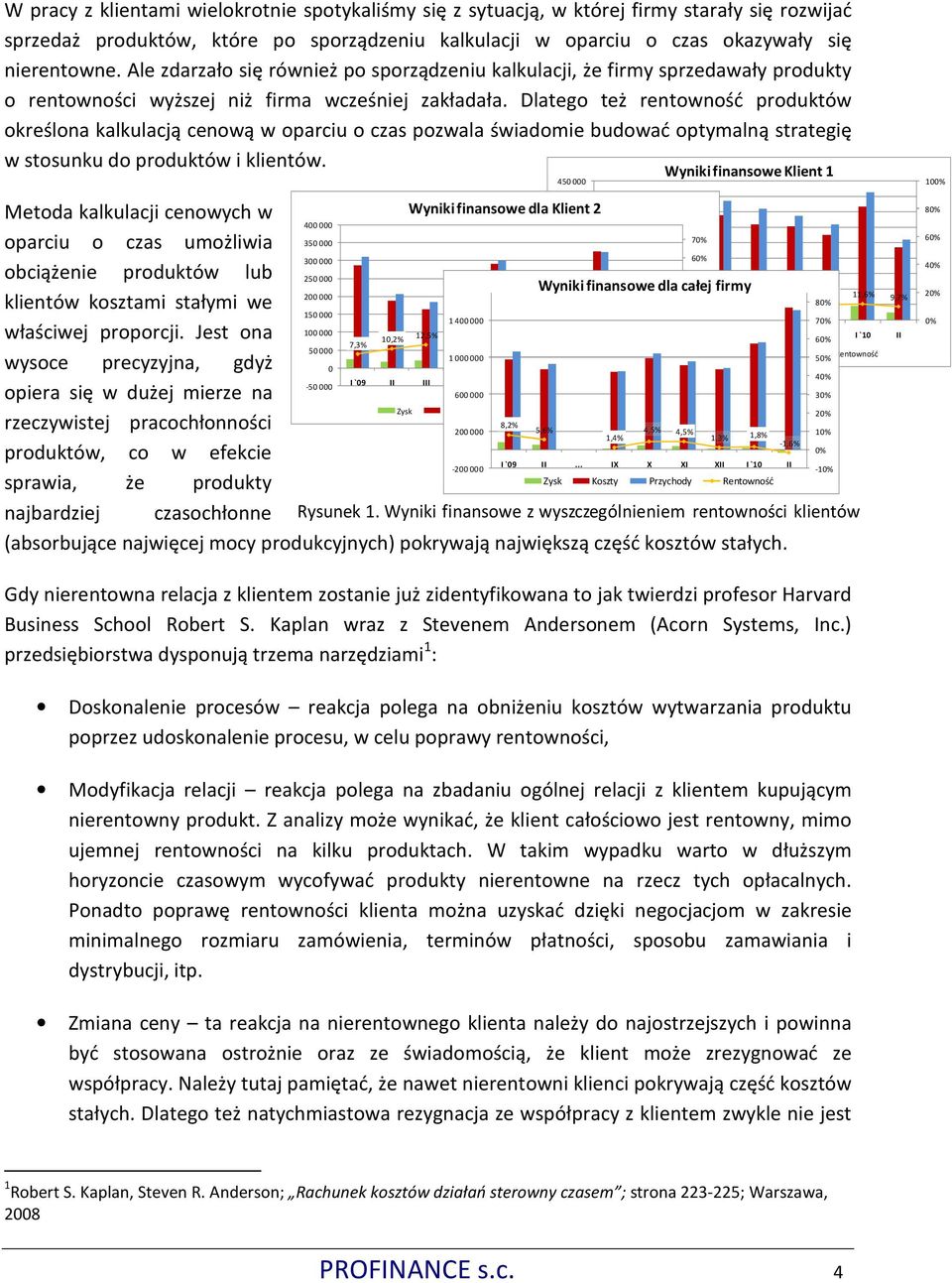 Dlatego też rentowność produktów określona kalkulacją cenową w oparciu o czas pozwala świadomie budować optymalną strategię w stosunku do produktów i klientów.