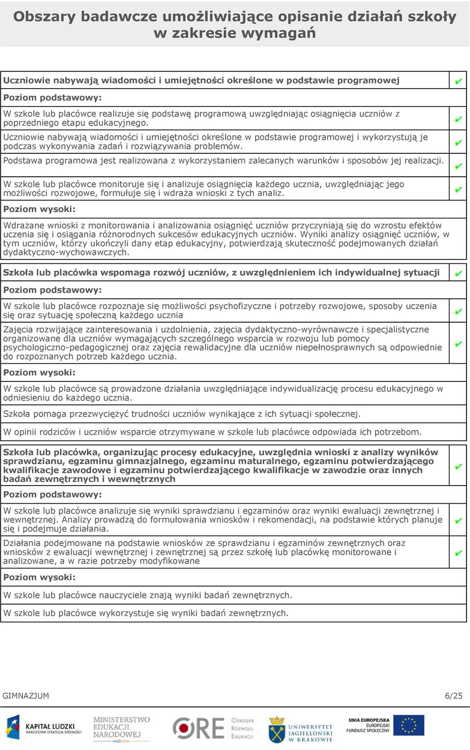 Uczniowie nabywają wiadomości i umiejętności określone w podstawie programowej i wykorzystują je podczas wykonywania zadań i rozwiązywania problemów.