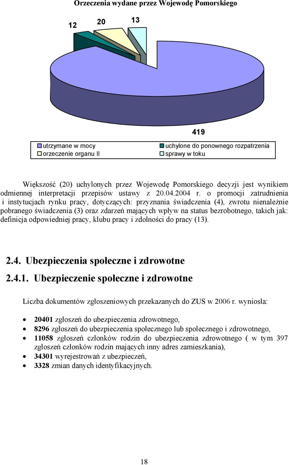 o promocji zatrudnienia i instytucjach rynku pracy, dotyczących: przyznania świadczenia (4), zwrotu nienaleŝnie pobranego świadczenia (3) oraz zdarzeń mających wpływ na status bezrobotnego, takich