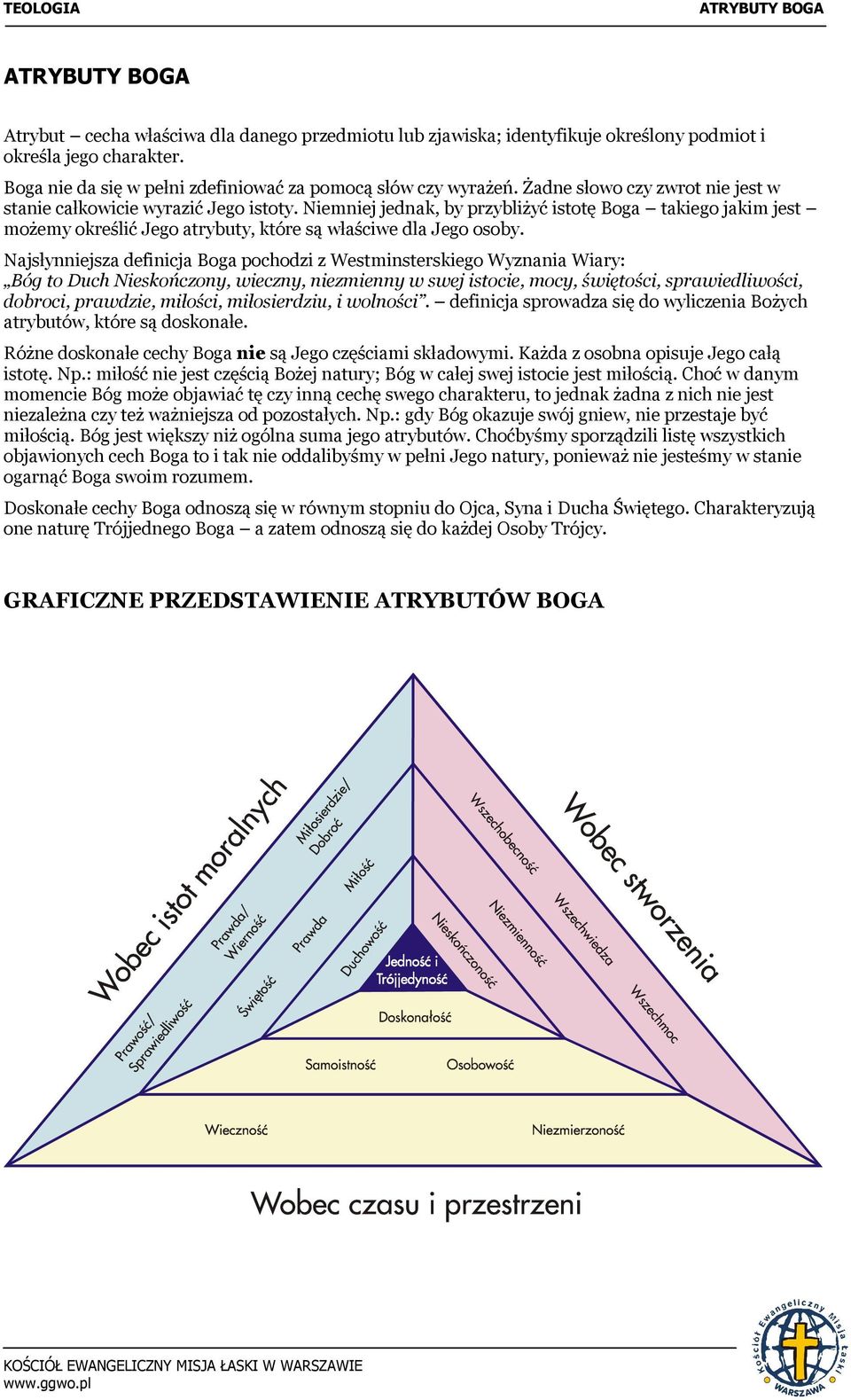 Najsłynniejsza definicja Boga pochodzi z Westminsterskiego Wyznania Wiary: Bóg to Duch Nieskończony, wieczny, niezmienny w swej istocie, mocy, świętości, sprawiedliwości, dobroci, prawdzie, miłości,