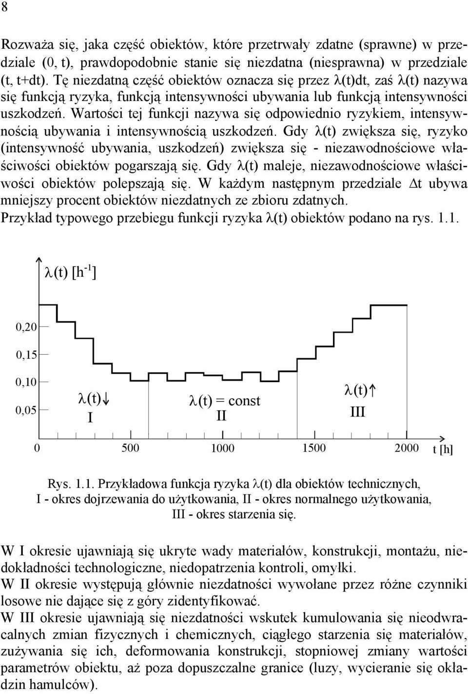 Gd λ() zwększa sę, rzko (eswość ubwaa, uszkodzeń) zwększa sę - ezawodoścowe właścwośc obeków pogarszają sę. Gd λ() maleje, ezawodoścowe właścwośc obeków polepszają sę.